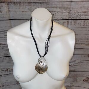 NWT Chico’s shell pendant necklace on multi-strand cord